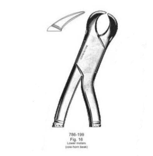 786-199 Щипцы  №16  для нижних моляров BD-800/16