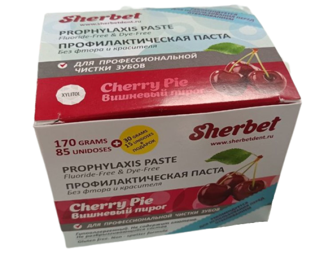 Паста профилактическая Sherbet без фтора и без красителя 2г, Dharma Research, Inc., США